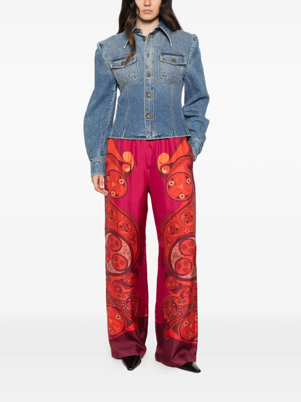La DoubleJ Club Placée elasticated-waistband trousers Roze