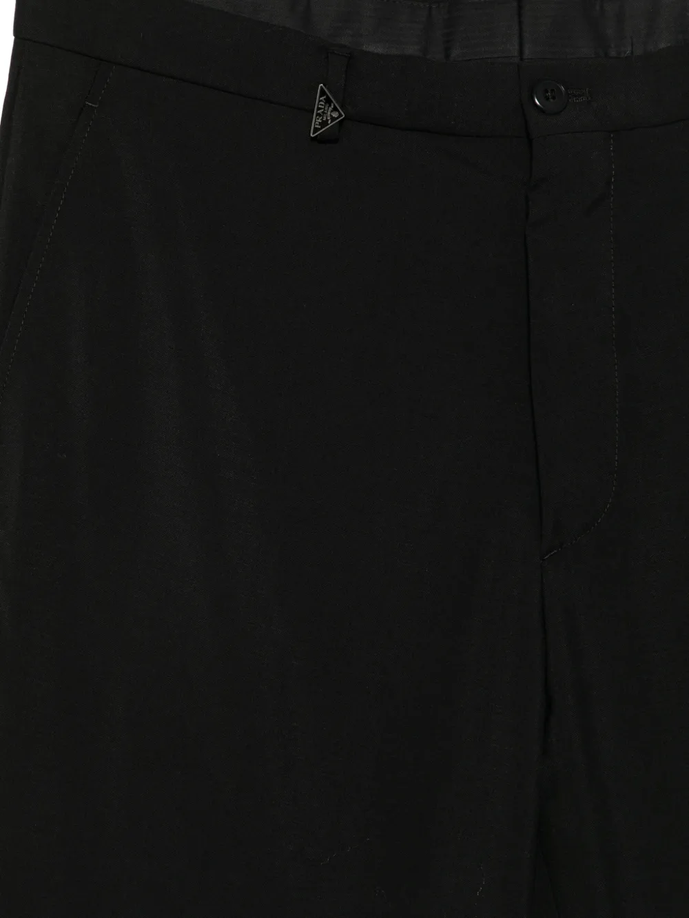 Prada triangle-logo plaque trousers Zwart