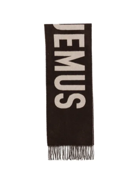 Jacquemus bufanda con logo en intarsia y flecos