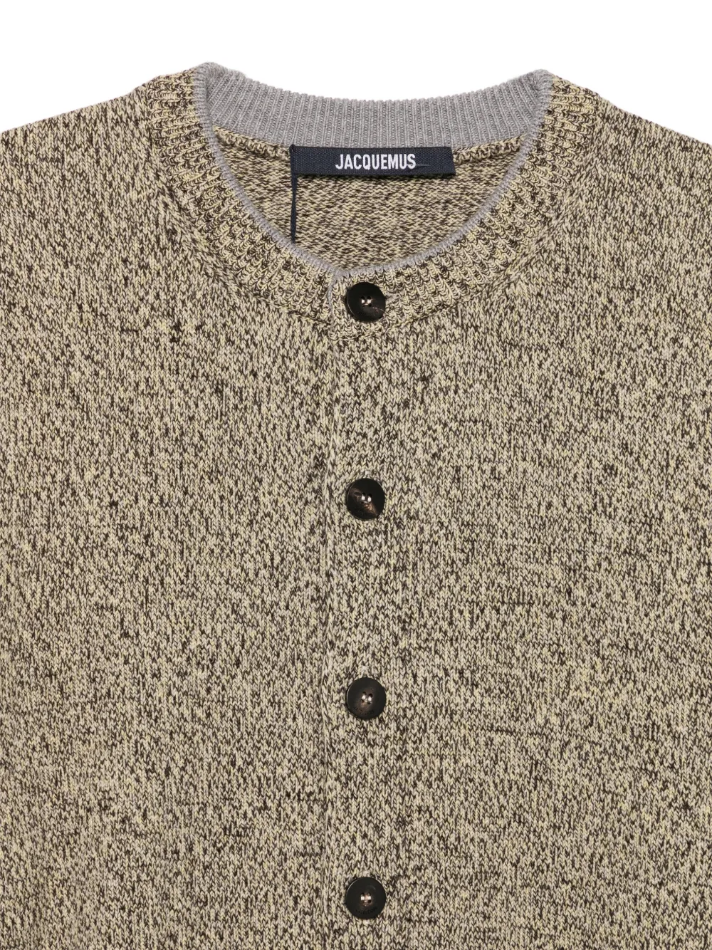 Jacquemus logo-intarsia button-up cardigan Beige