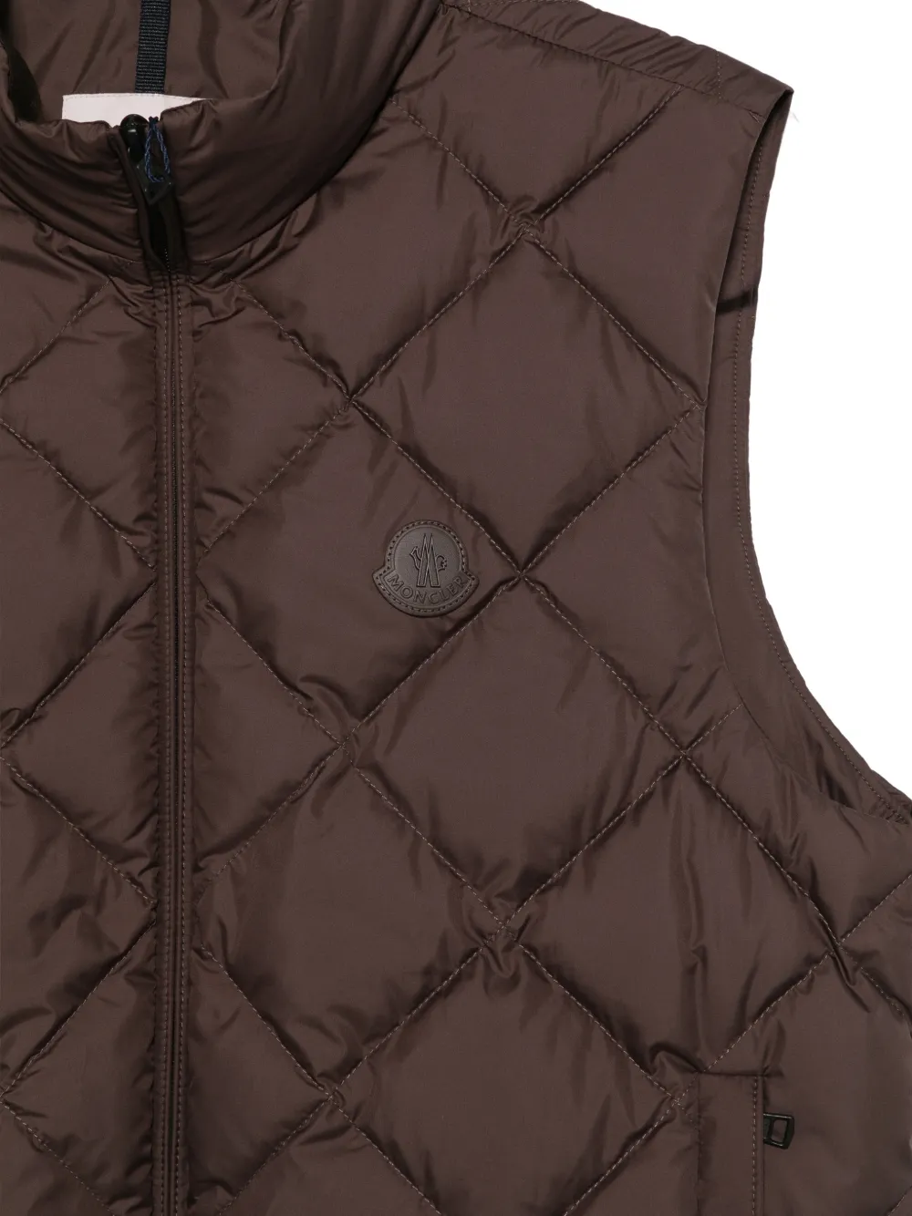 Moncler Chobe diamond-quilted gilet Bruin