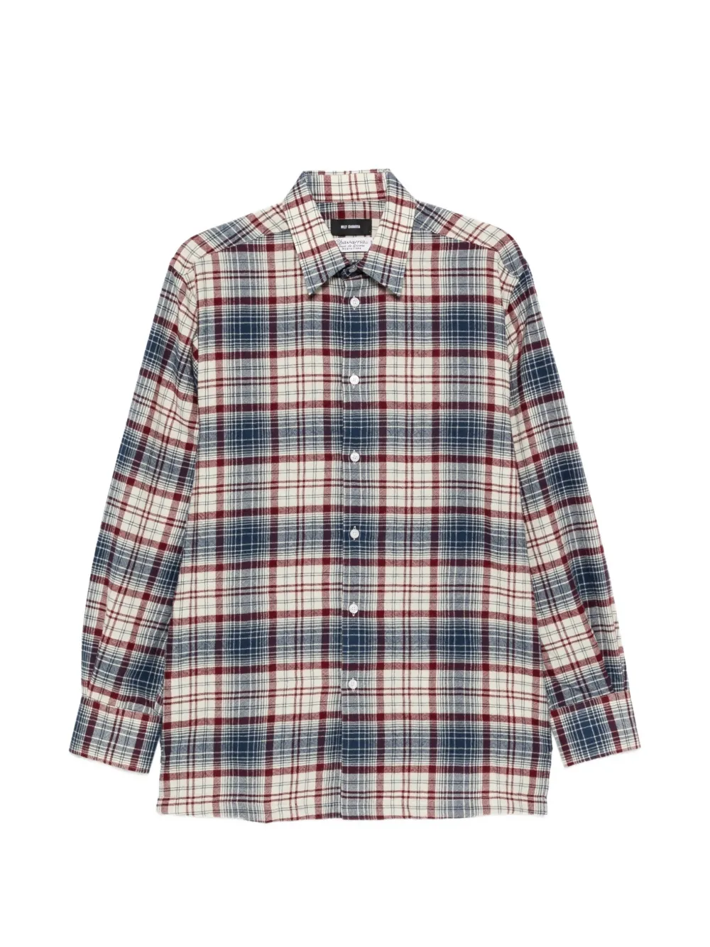 Willy Chavarria check-pattern long-sleeve shirt - Nude