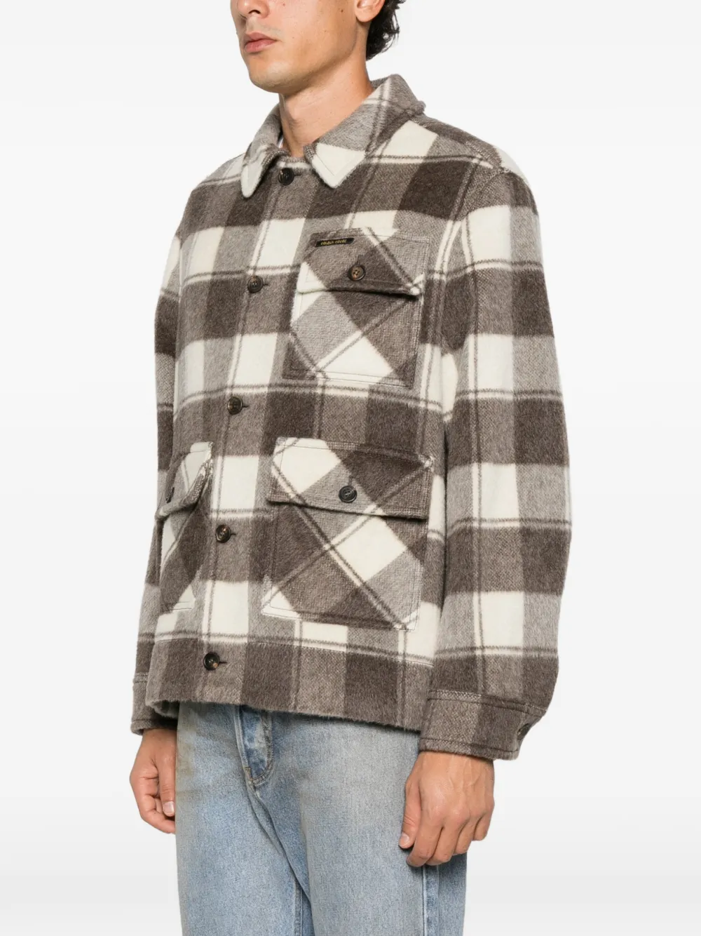 Golden Goose check-pattern button-up overshirt Bruin