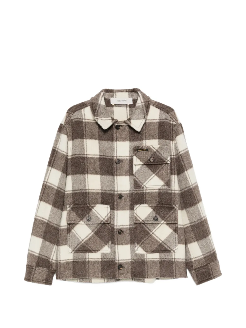 Golden Goose check-pattern button-up overshirt Bruin