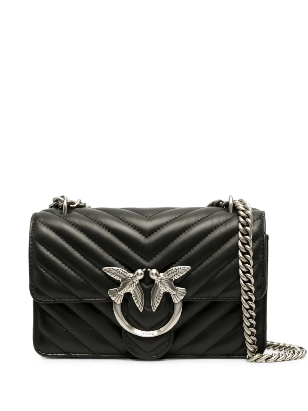 PINKO small Love Chevron-quilted shoulder bag - Nero