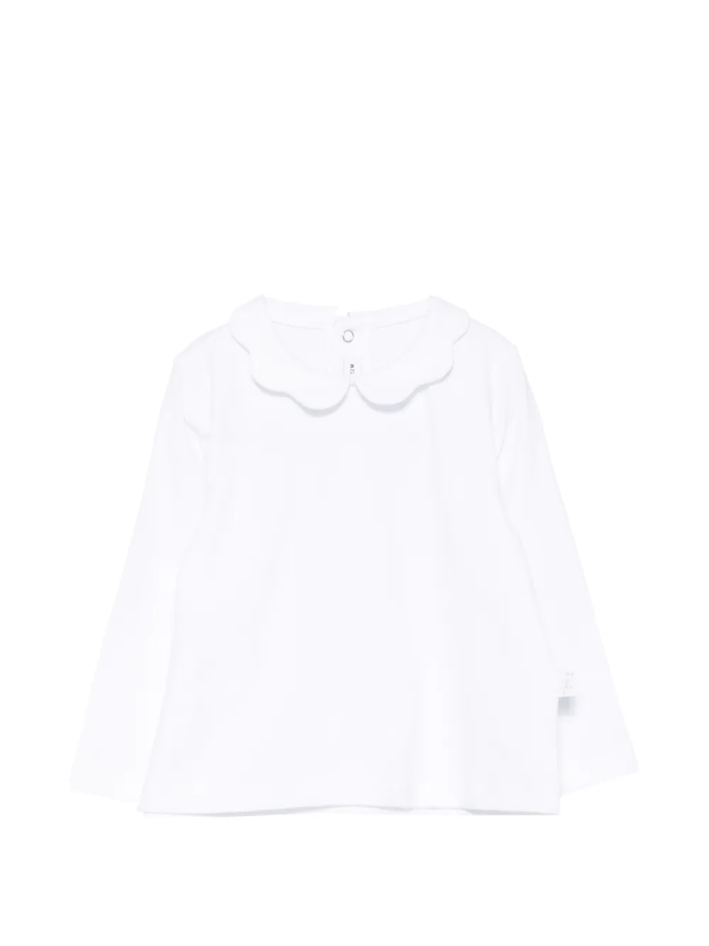 Il Gufo scalloped-collar long-sleeve T-shirt Wit