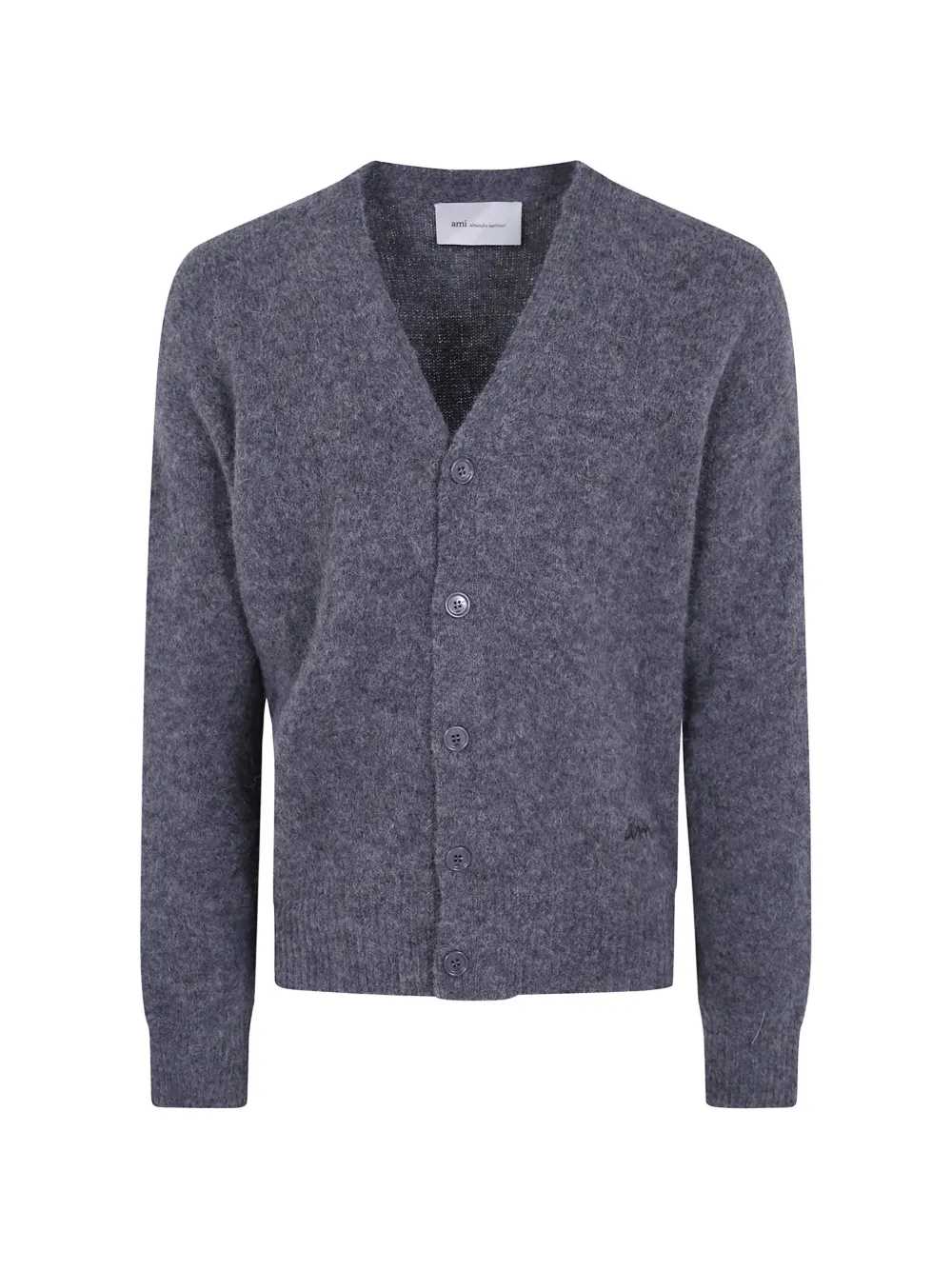AMI Paris brushed V-neck cardigan - Grey