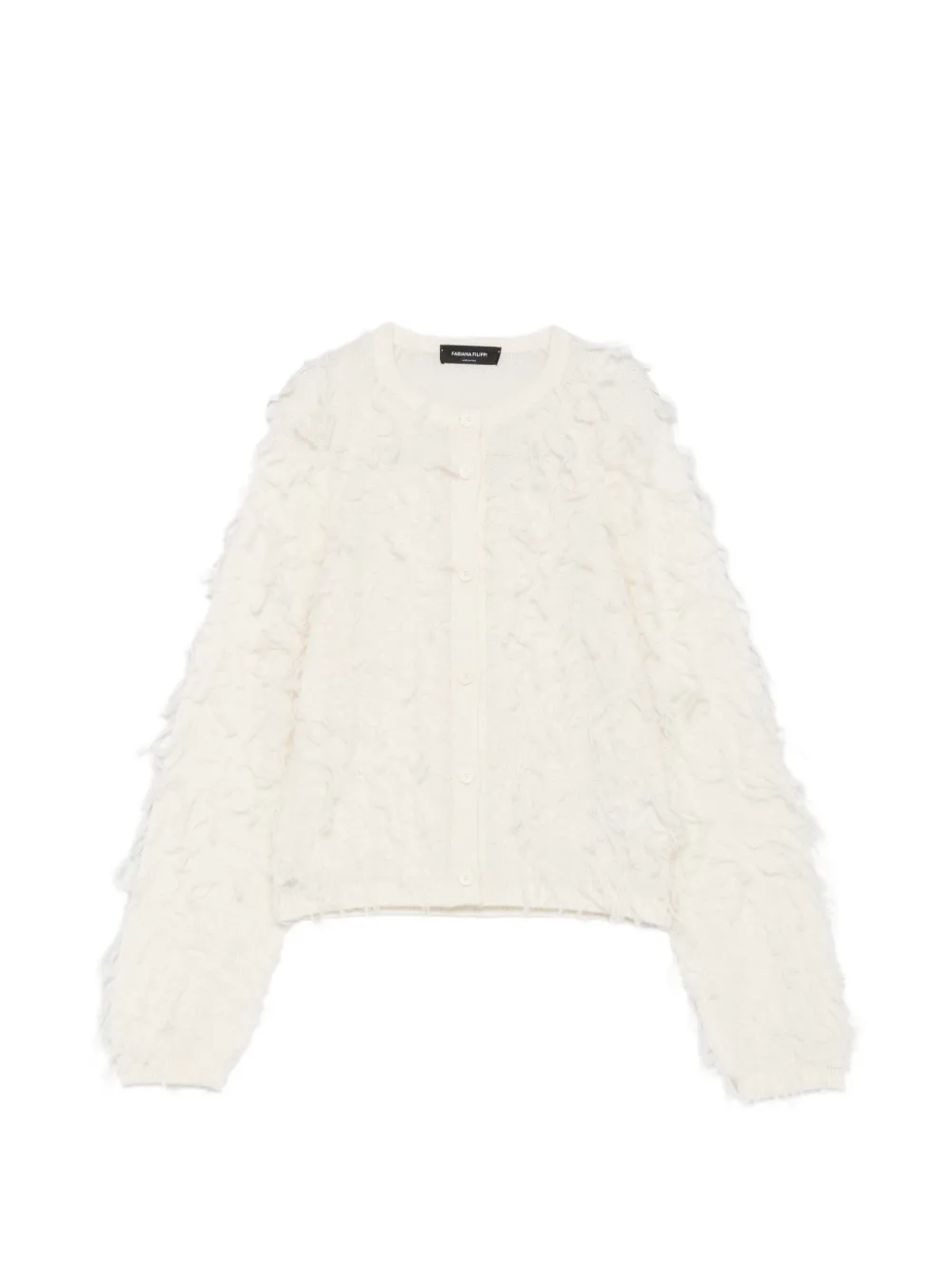 Fabiana Filippi fringe-detail button-up cardigan - White
