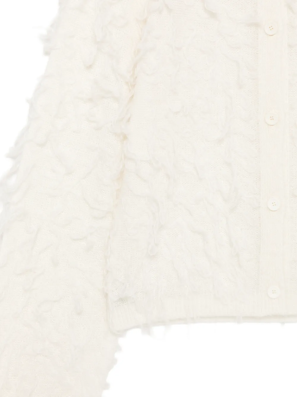 Fabiana Filippi fringe-detail button-up cardigan Wit