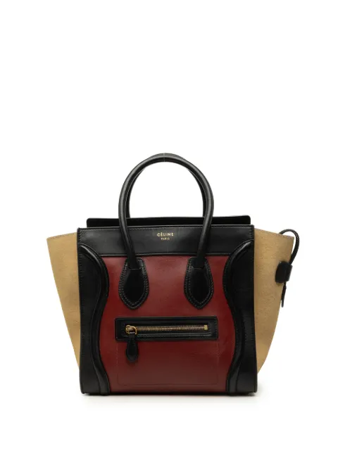 Celine Pre-Owned 2012 Micro Tricolor Calfskin and Suede Luggage tote bag