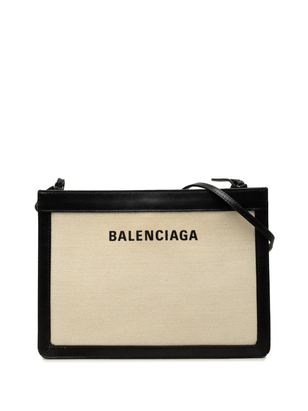 Balenciaga Pre-Owned 2018 Canvas Navy Pochette crossbody bag - Marron