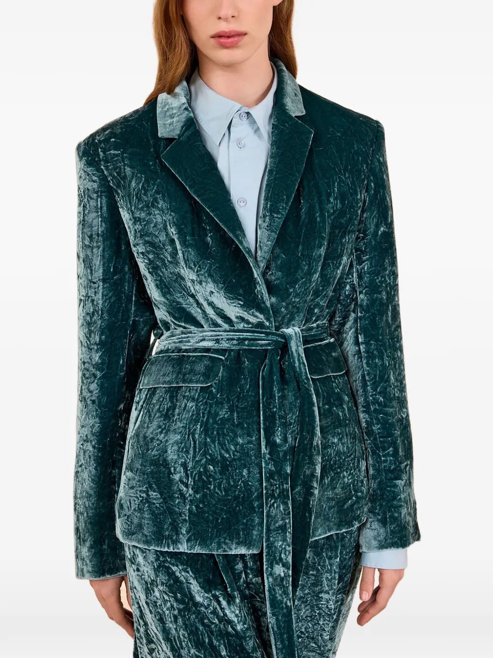 Ulla Johnson Ellery fluwelen jack met gekreukt effect Groen