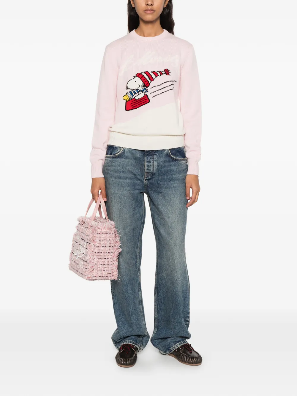 MC2 Saint Barth x Peanuts New Queen C Snoopy-intarsia sweater Roze