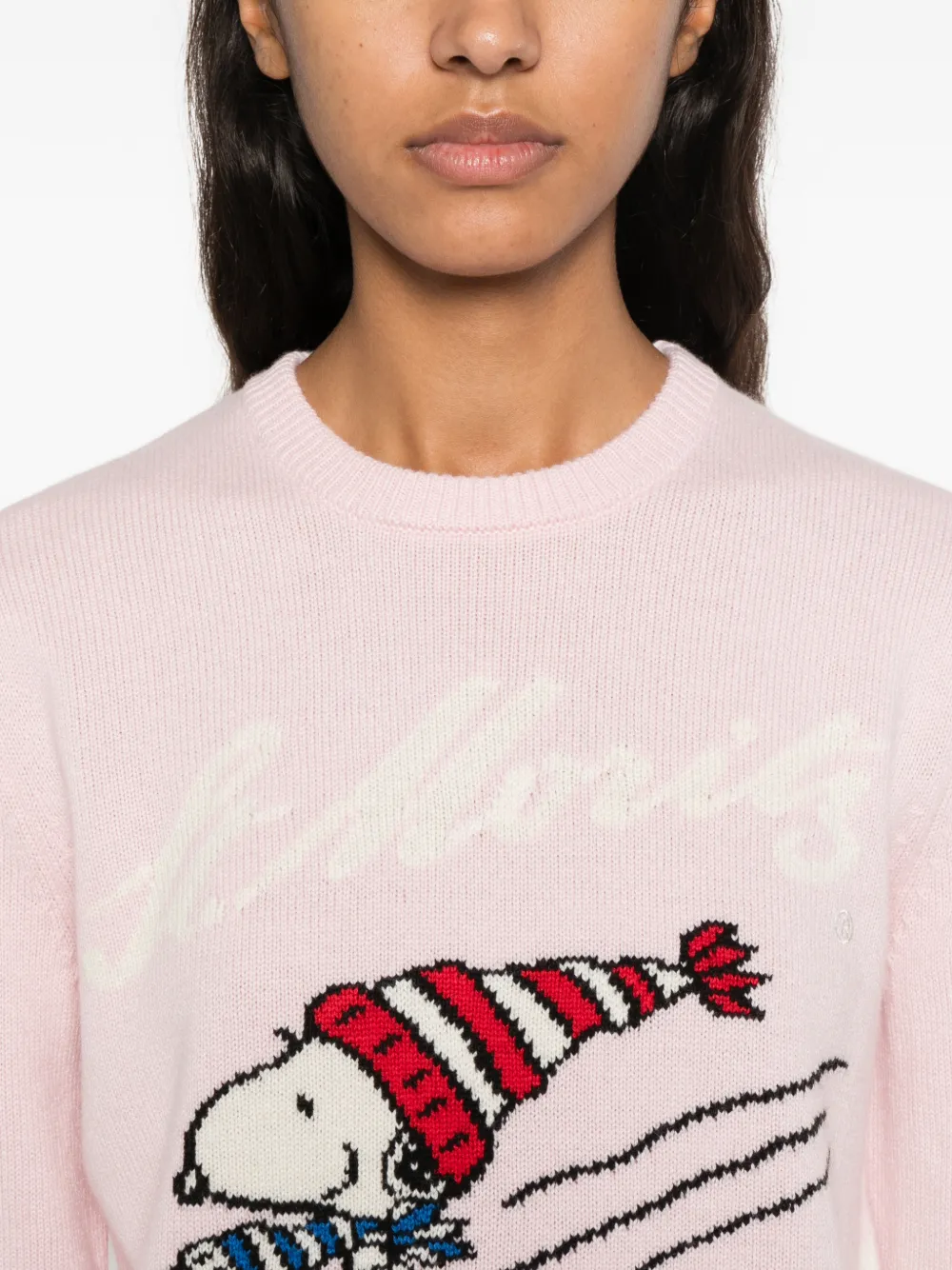 MC2 Saint Barth x Peanuts New Queen C Snoopy-intarsia sweater Roze