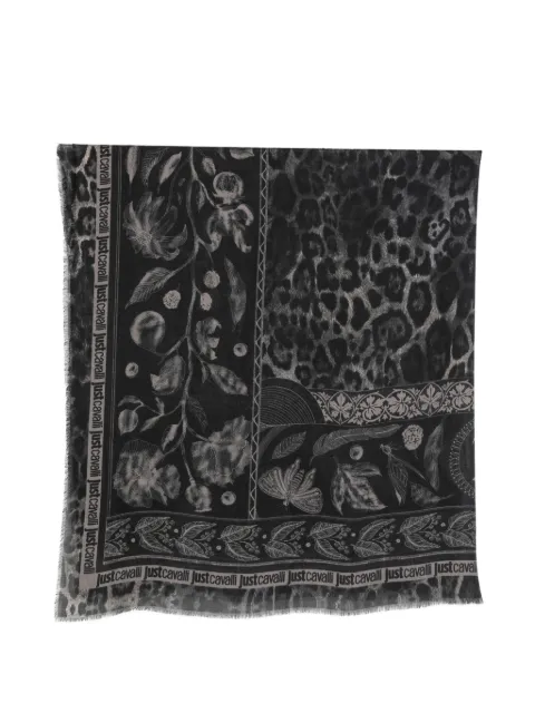 Just Cavalli mascada con estampado de leopardo y motivo floral
