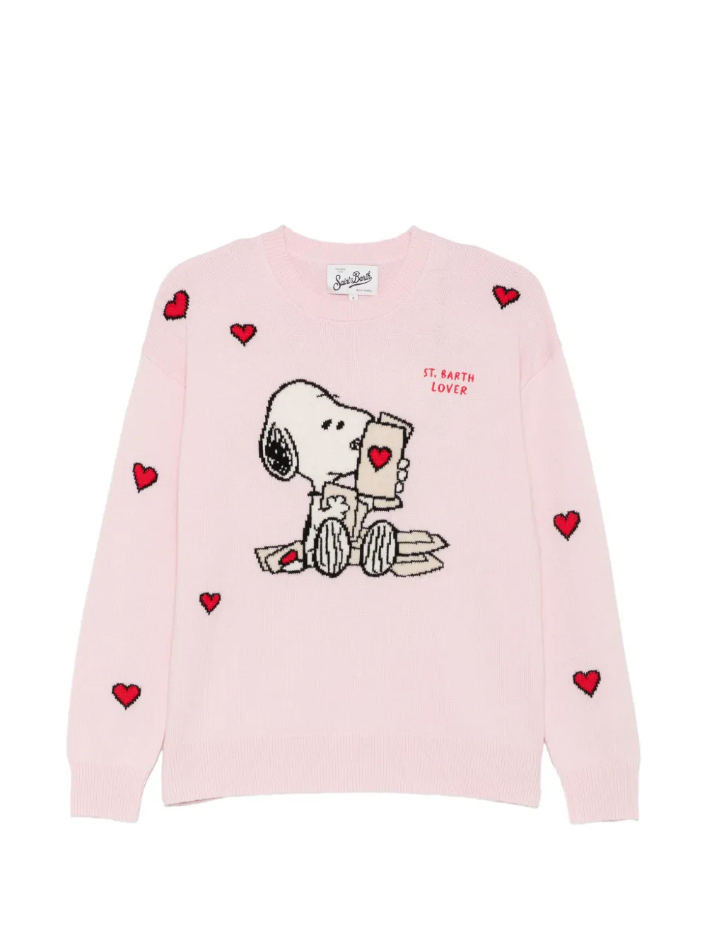 MC2 Saint Barth Snoopy heart-intarsia sweater Roze