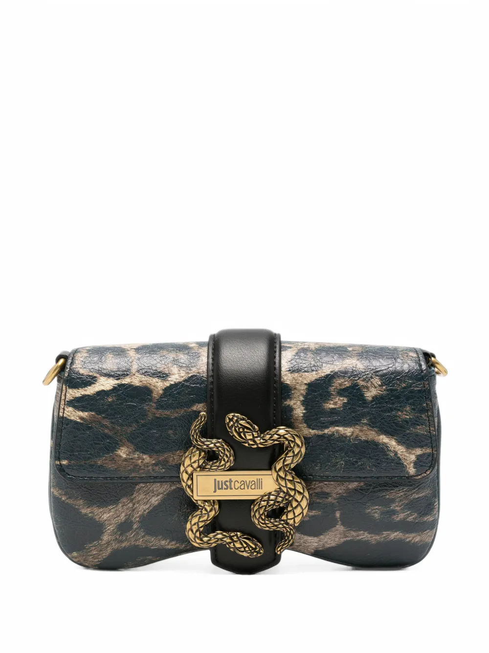 Just Cavalli Athena animal-print snake-detail mini bag - Verde