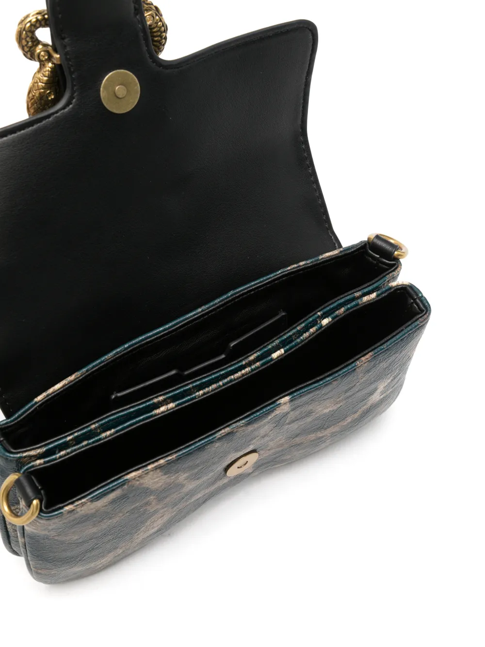 Just Cavalli Athena animal-print snake-detail mini bag Groen