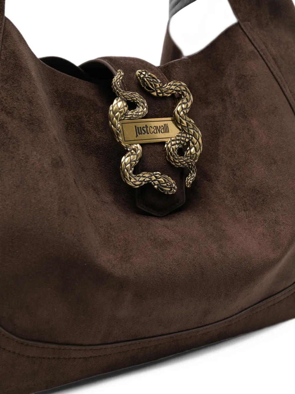 Just Cavalli logo-plaque hobo bag Bruin