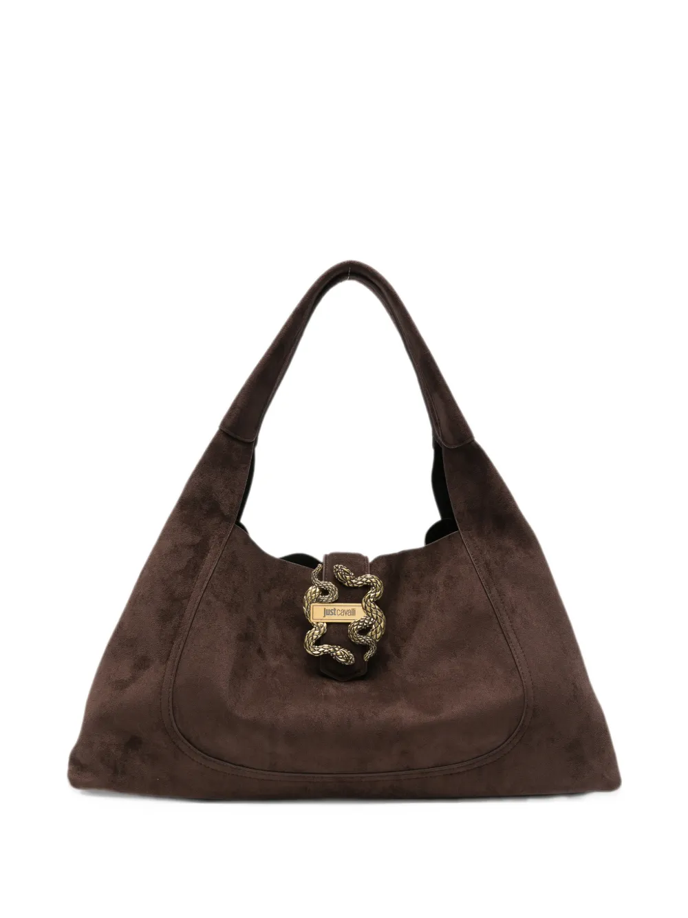 Just Cavalli logo-plaque hobo bag - Marrone