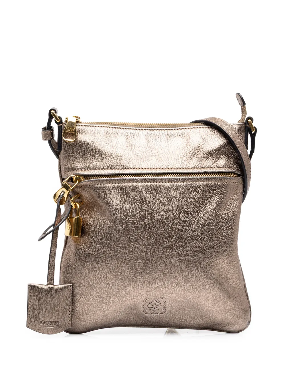 Loewe Pre-Owned 2011 Metallic Leather Anagram crossbody bag - Gold