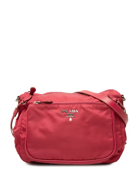 Prada Pre-Owned 2010-2026 Saffiano Trimmed Tessuto Zip Top crossbody bag