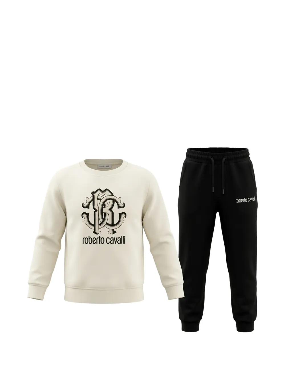 Roberto Cavalli logo-print cotton tracksuit - Bianco