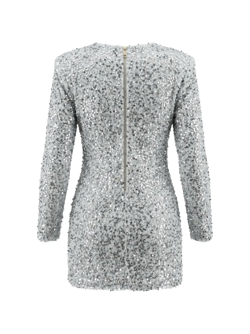 Elisabetta Franchi Kids sequin-embellished long-sleeve midi dress Zilver