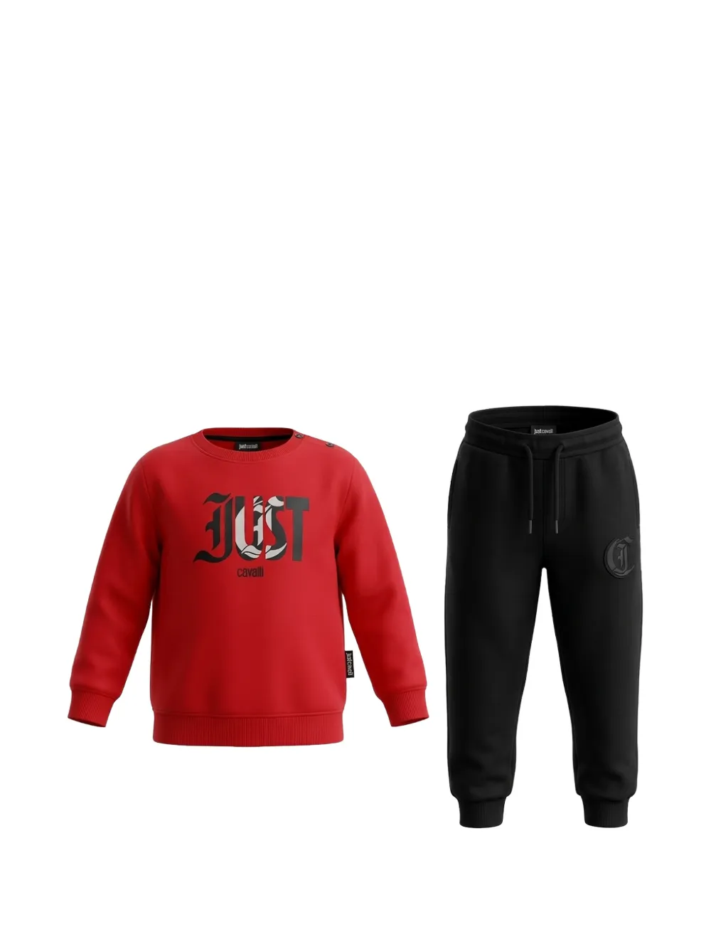 Just Cavalli Tuta sportiva in cotone con logo - Rosso