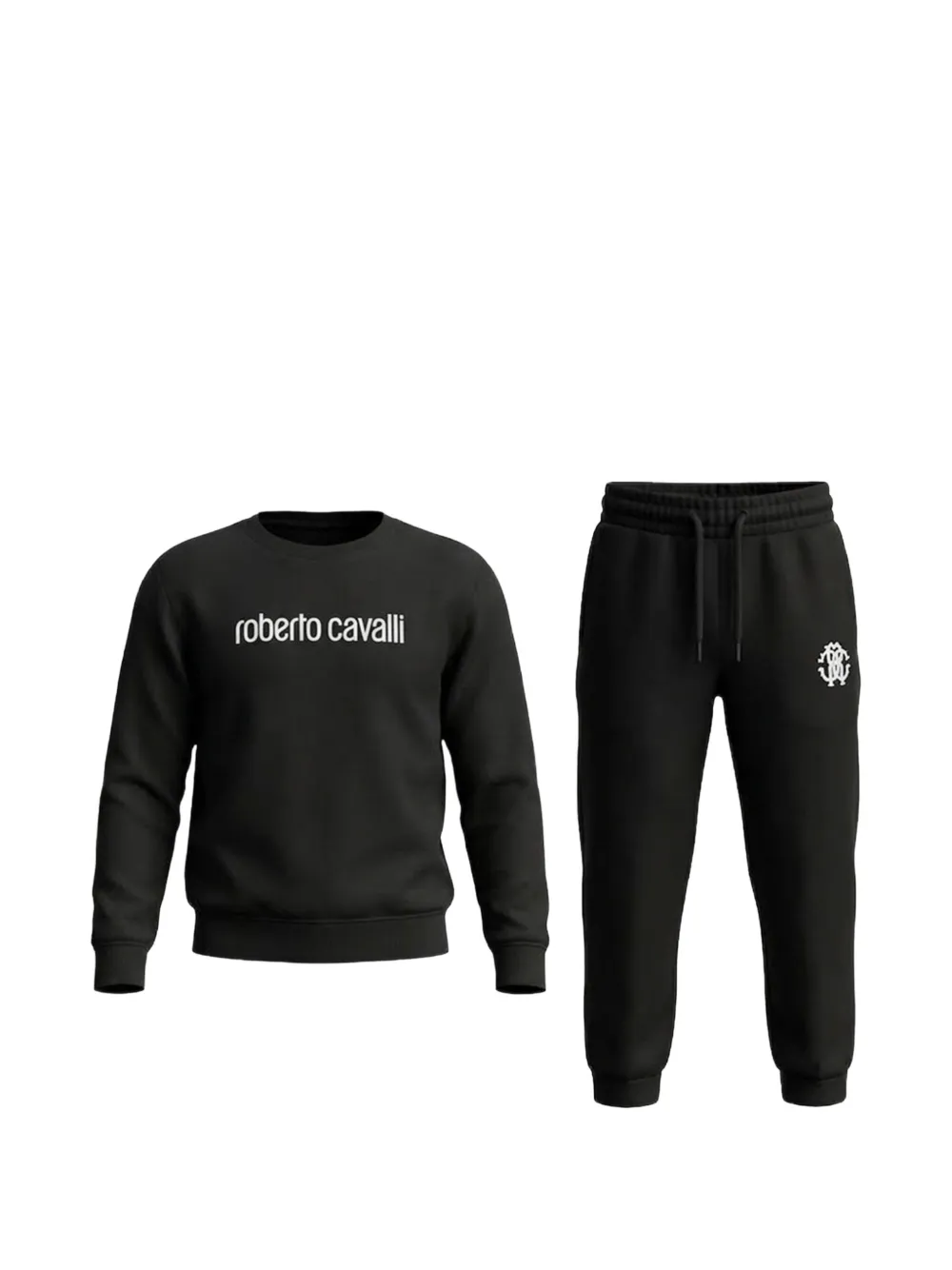 Roberto Cavalli logo-print cotton tracksuit - Nero