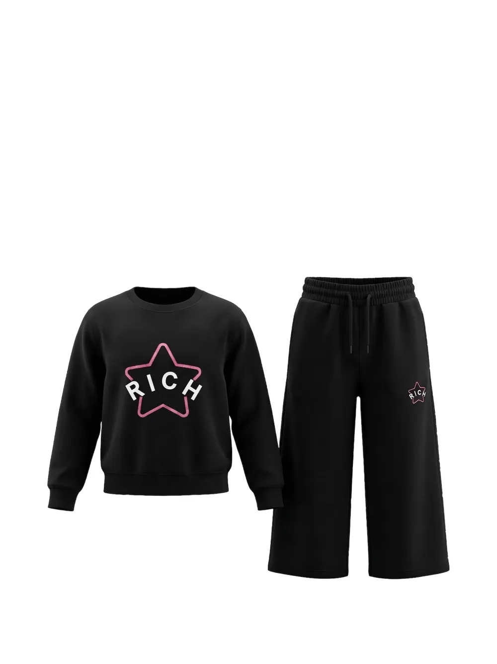John Richmond Junior star-print cotton tracksuit - Nero