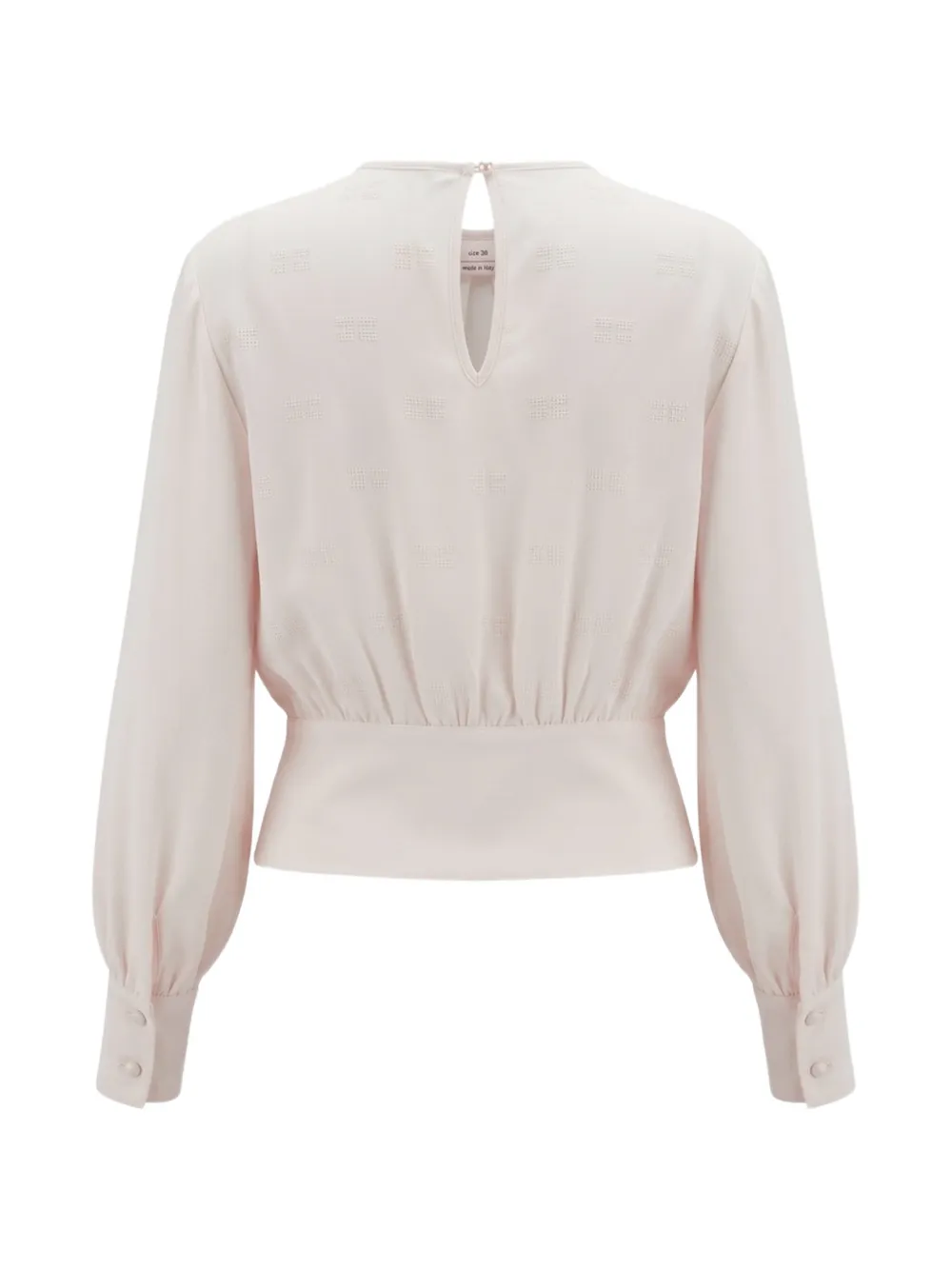 Elisabetta Franchi Kids Gesmockte blouse met logo-jacquard Roze