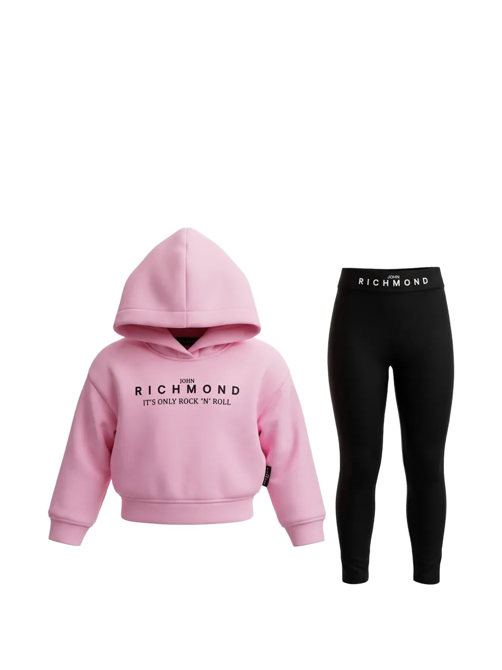 John Richmond Junior logo-print cotton tracksuit set - Rosa