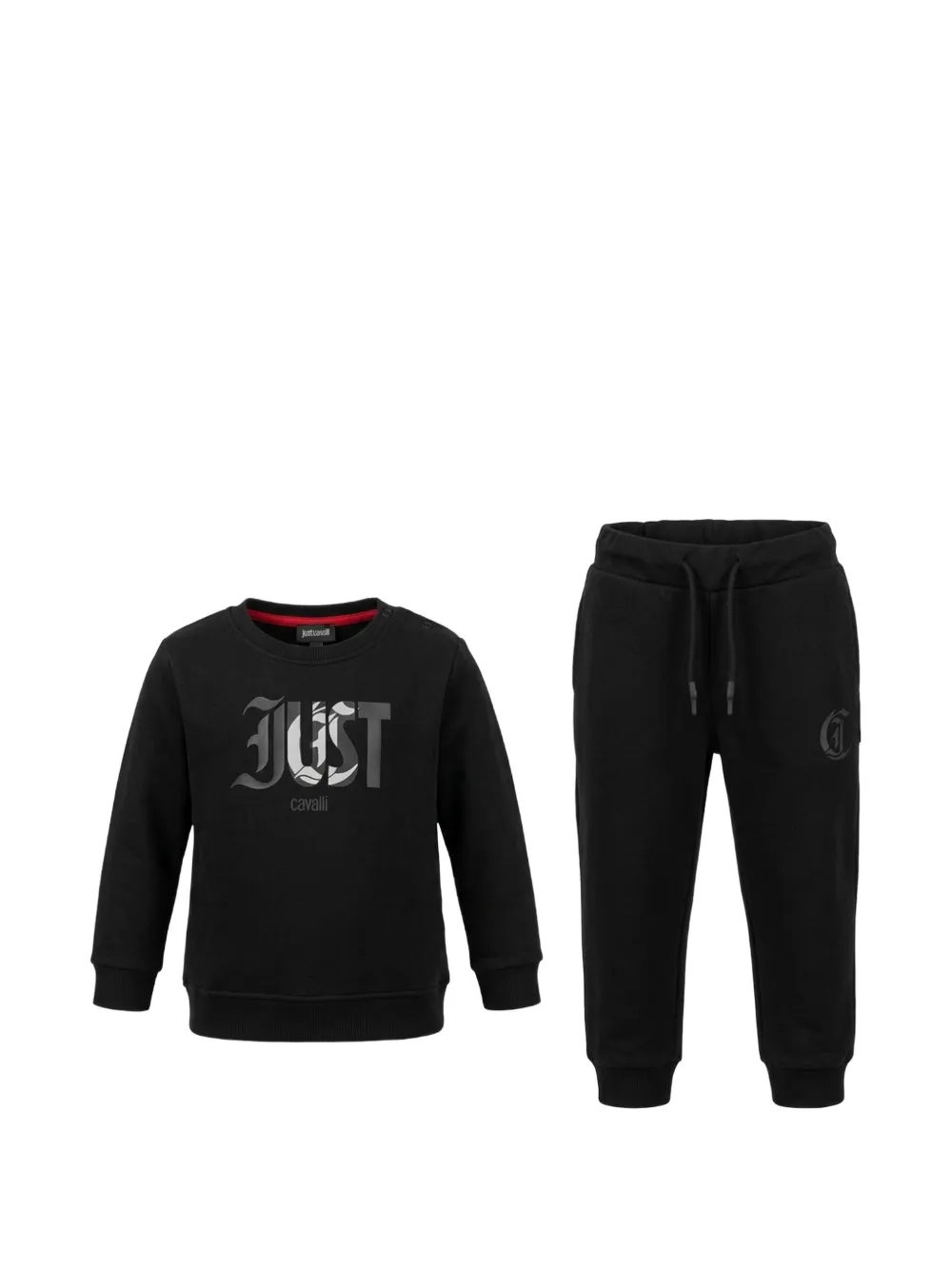 Just Cavalli Tuta sportiva in cotone con logo - Nero