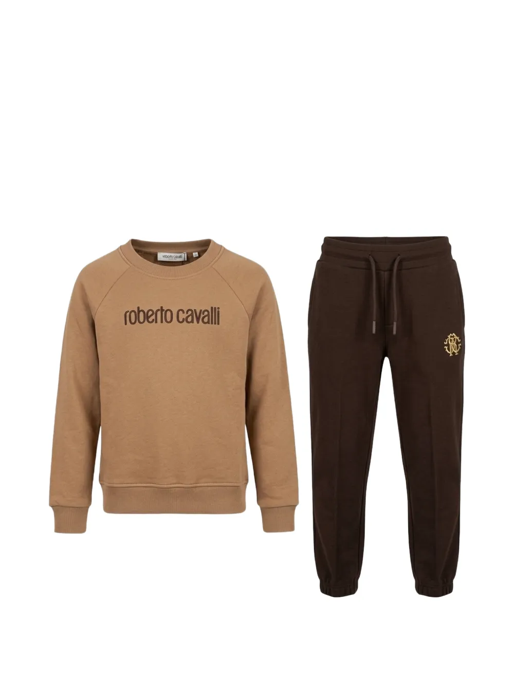 Roberto Cavalli logo-embroidered tracksuit - Marrone