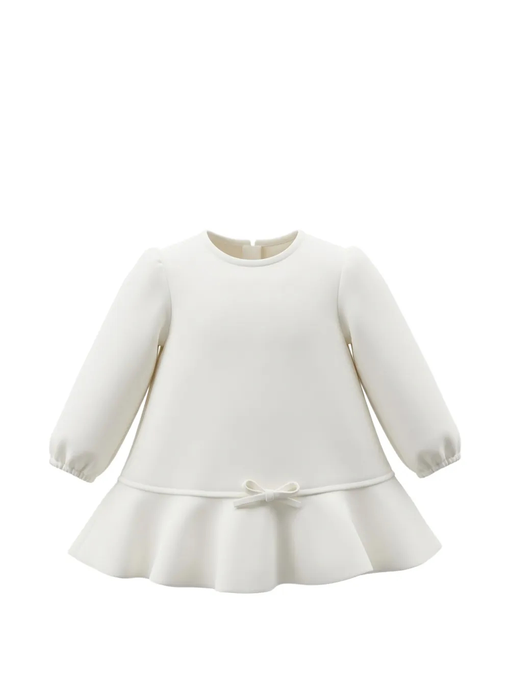 Elisabetta Franchi Kids Jurk met ruches en strikdetail Wit