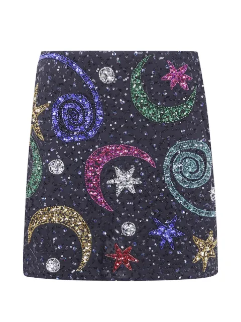 Rixo Minna moon-embellished silk mini skirt