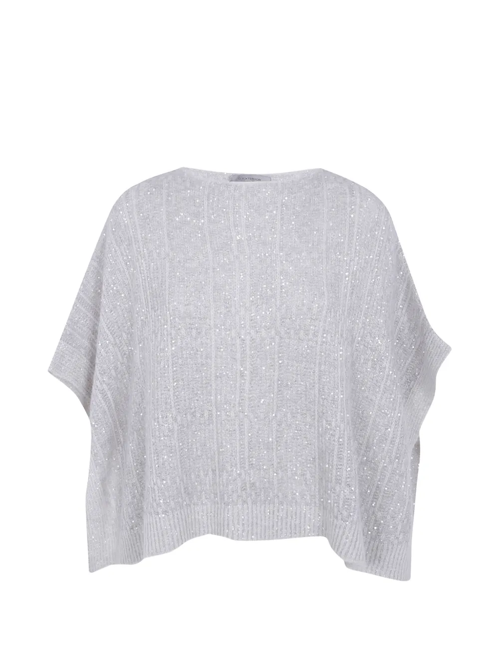 D.Exterior sequin-embellished ribbed sweater - Grau