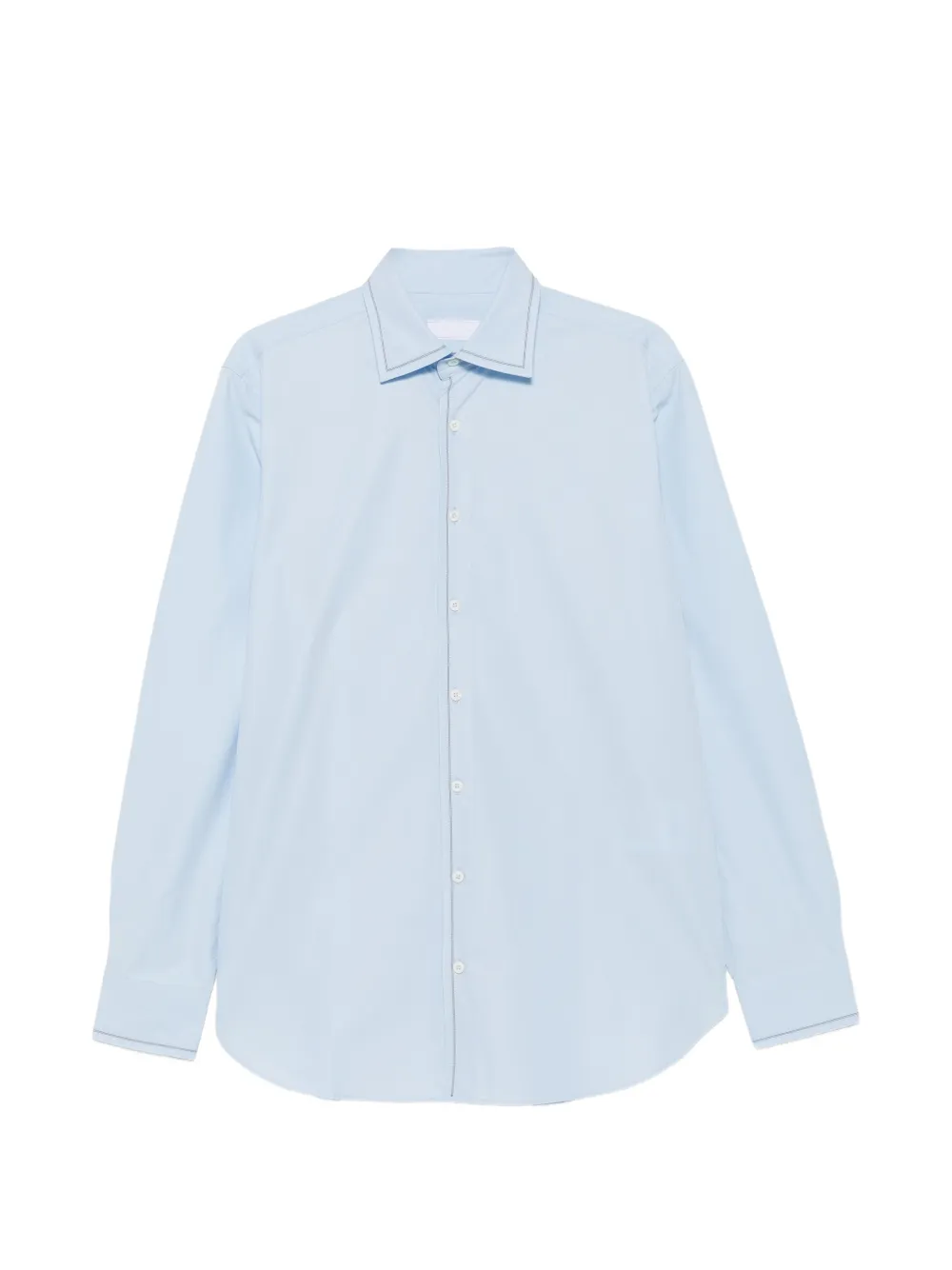 Prada contrast-stitch buttoned shirt Blauw