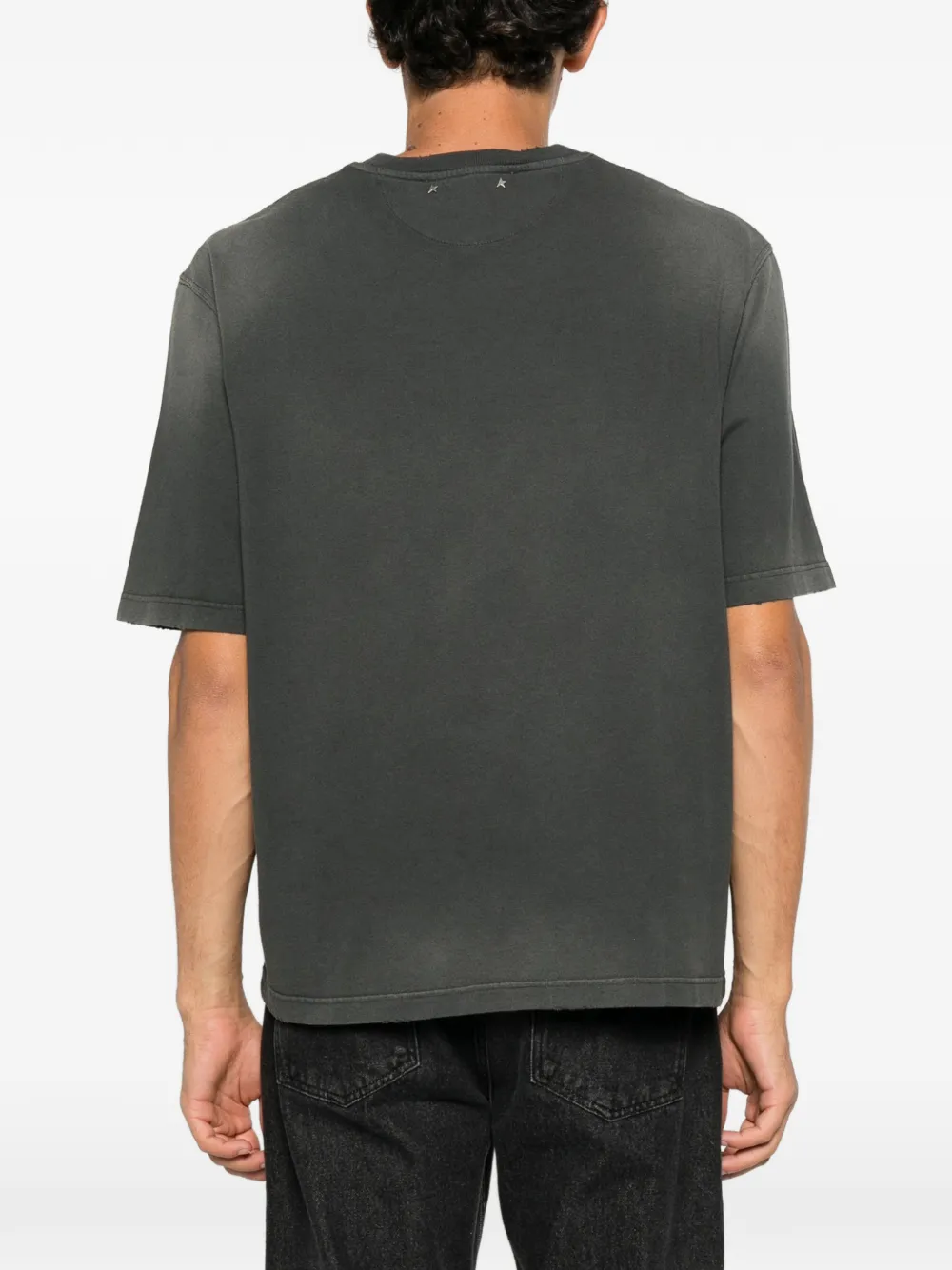 Golden Goose logo-print distressed T-shirt Grijs