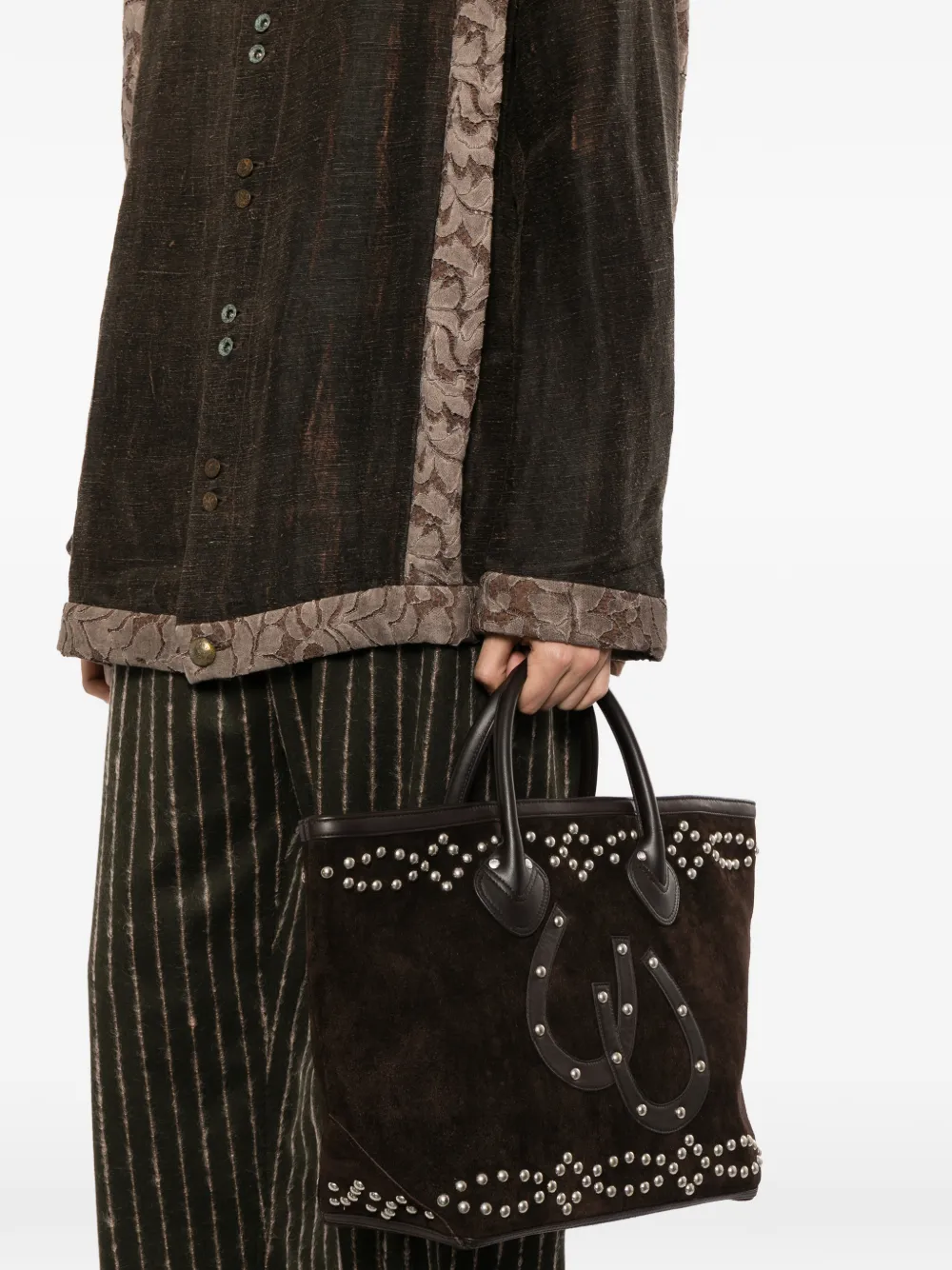 BODE stud-embellished tote bag Bruin