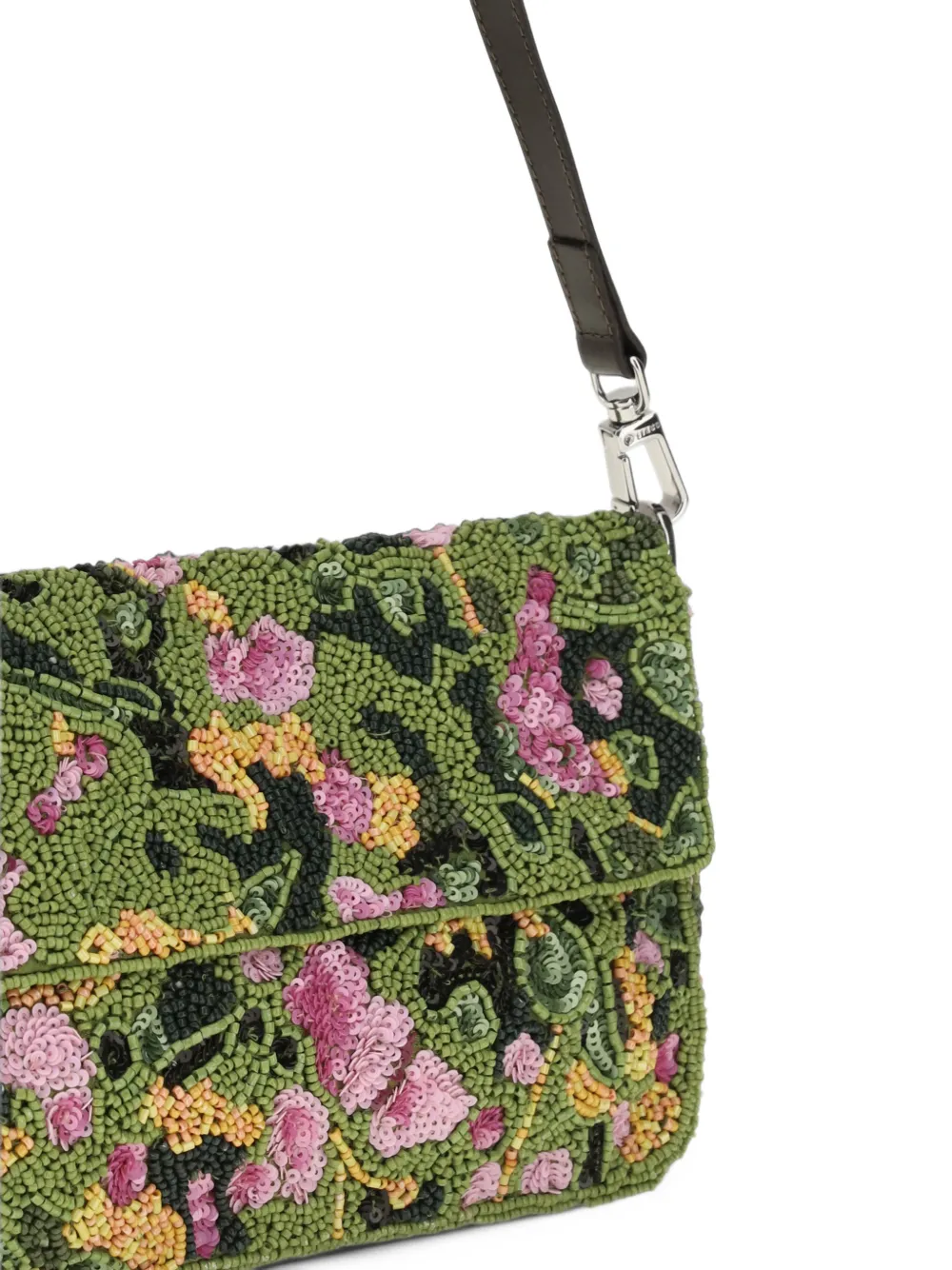 STAUD Timmy beaded shoulder bag Groen