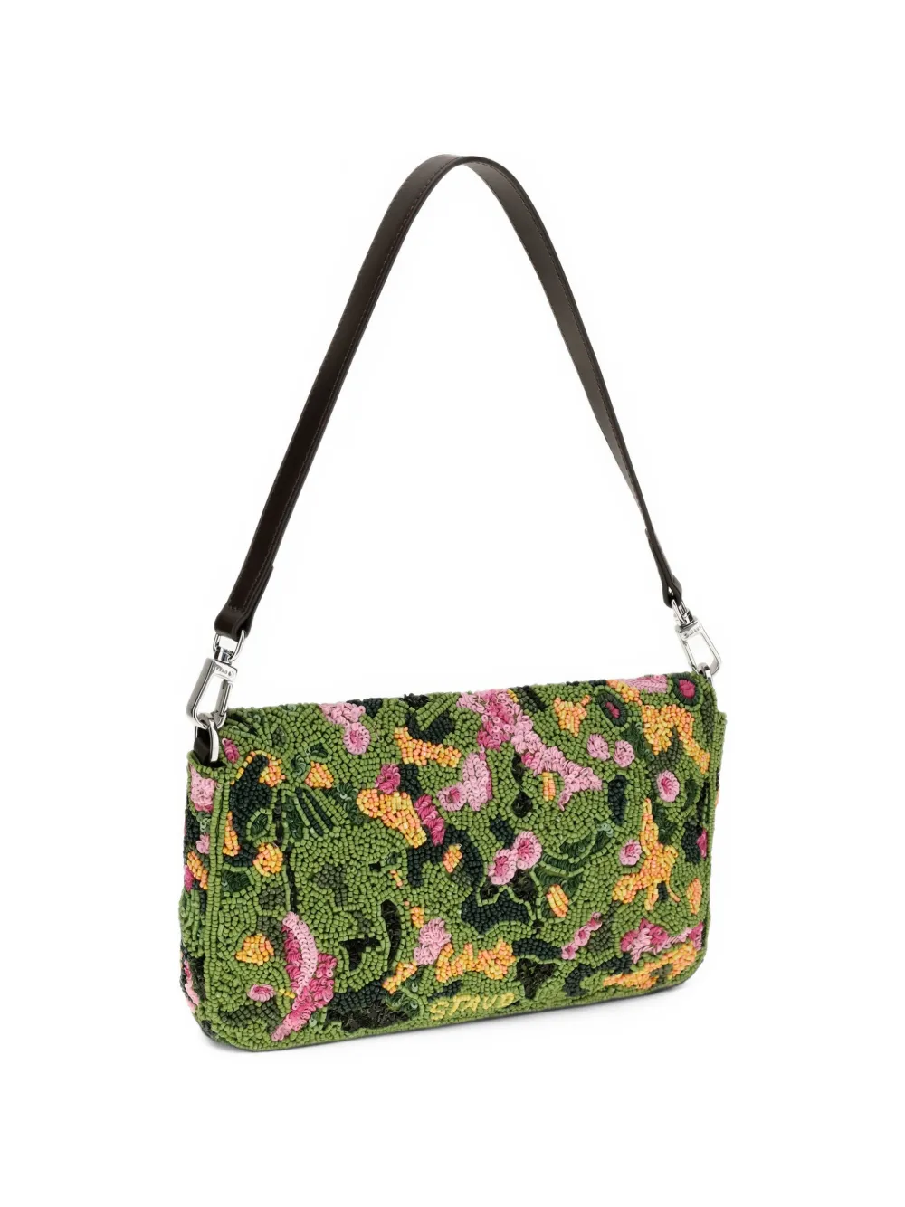 STAUD Timmy beaded shoulder bag Groen