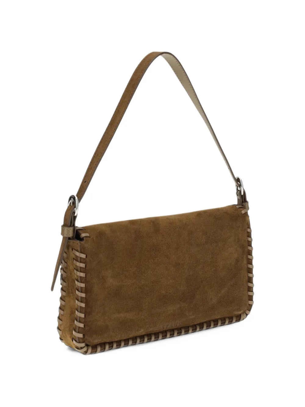 STAUD Harlow whipstitch-trim shoulder bag Bruin