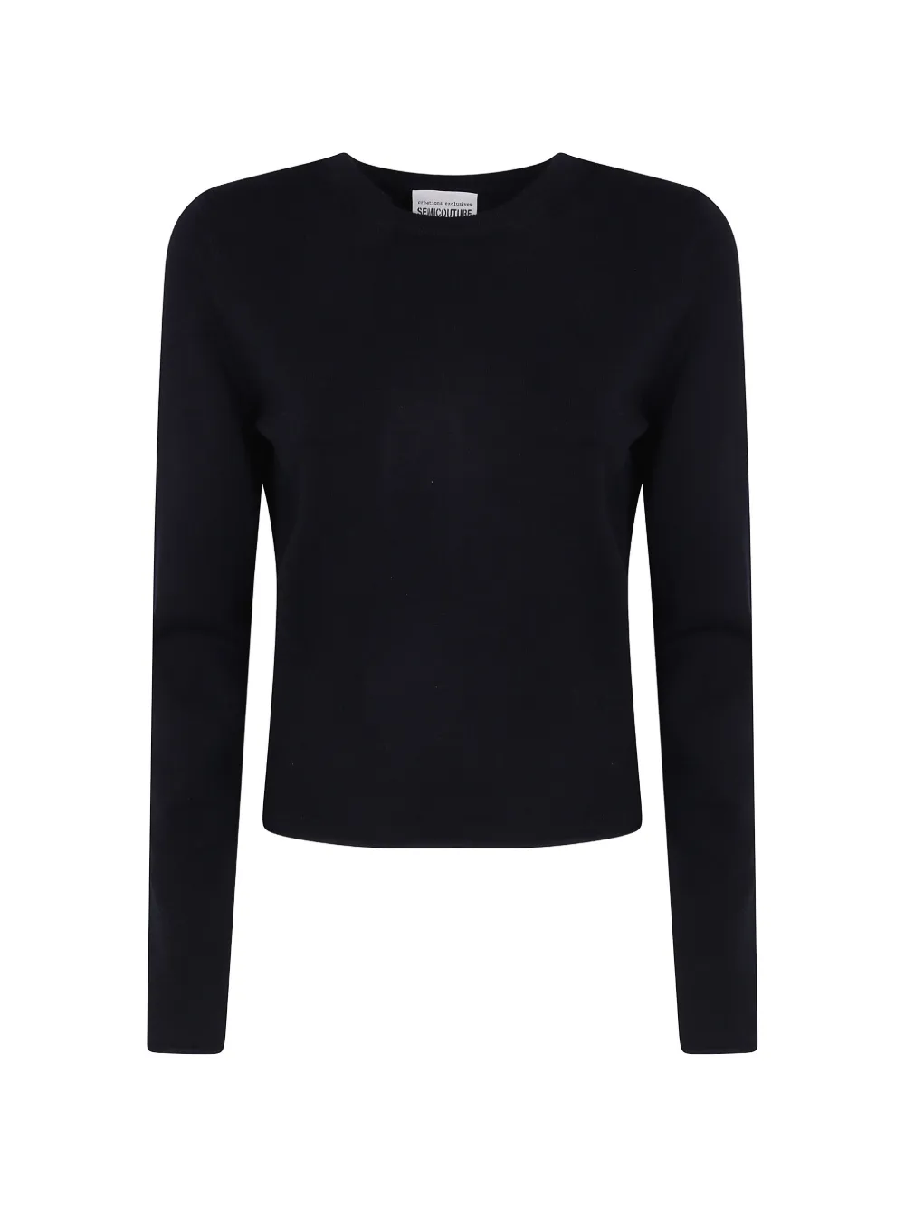 Semicouture tie-back round-neck sweater - Nero