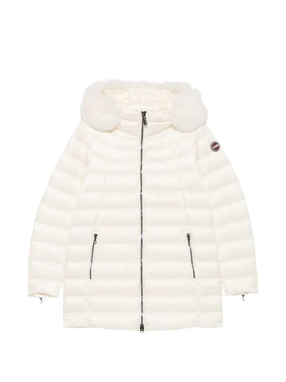 Colmar fur-trim quilted jacket Beige