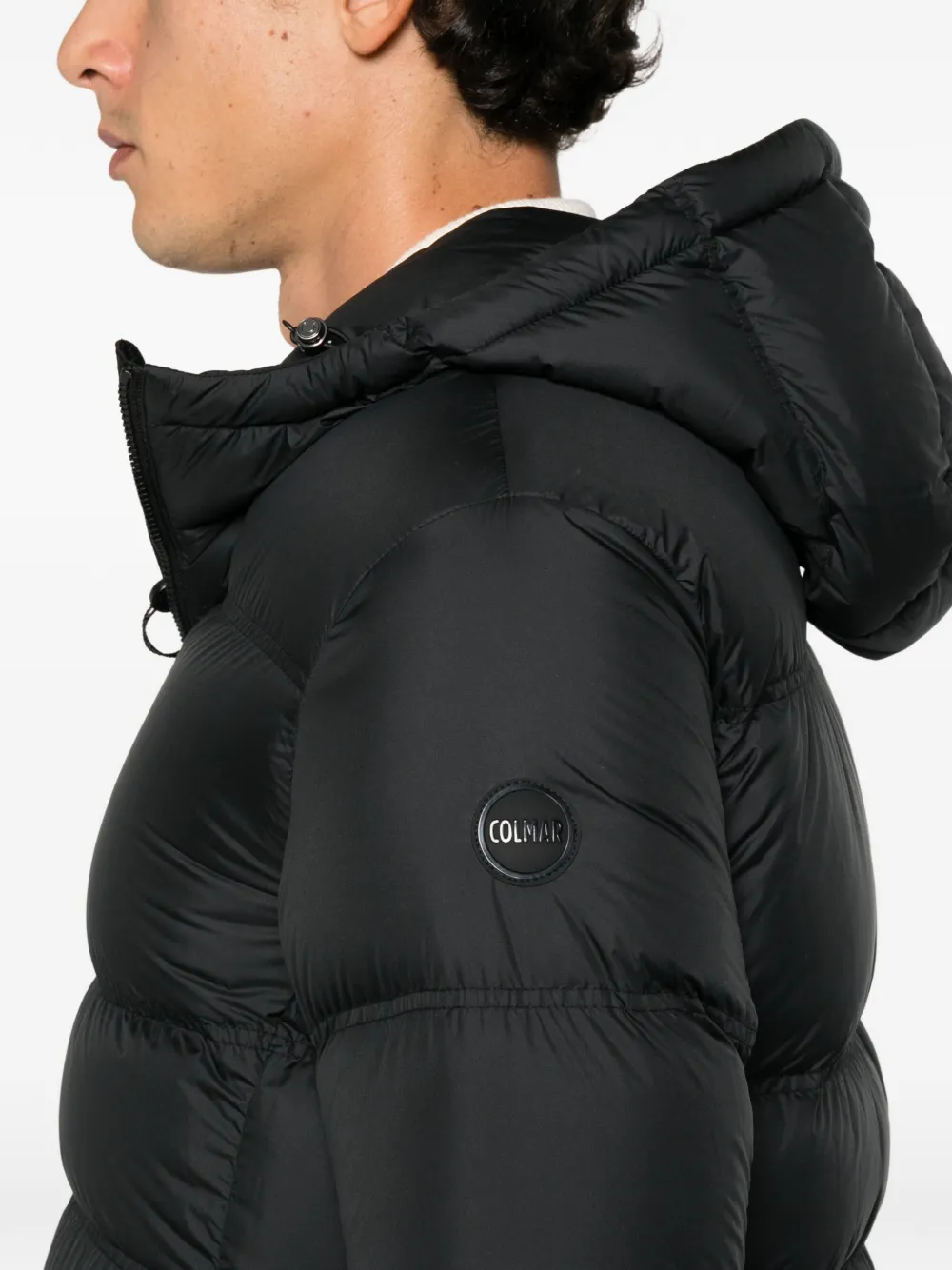 Colmar quilted hooded jacket Zwart
