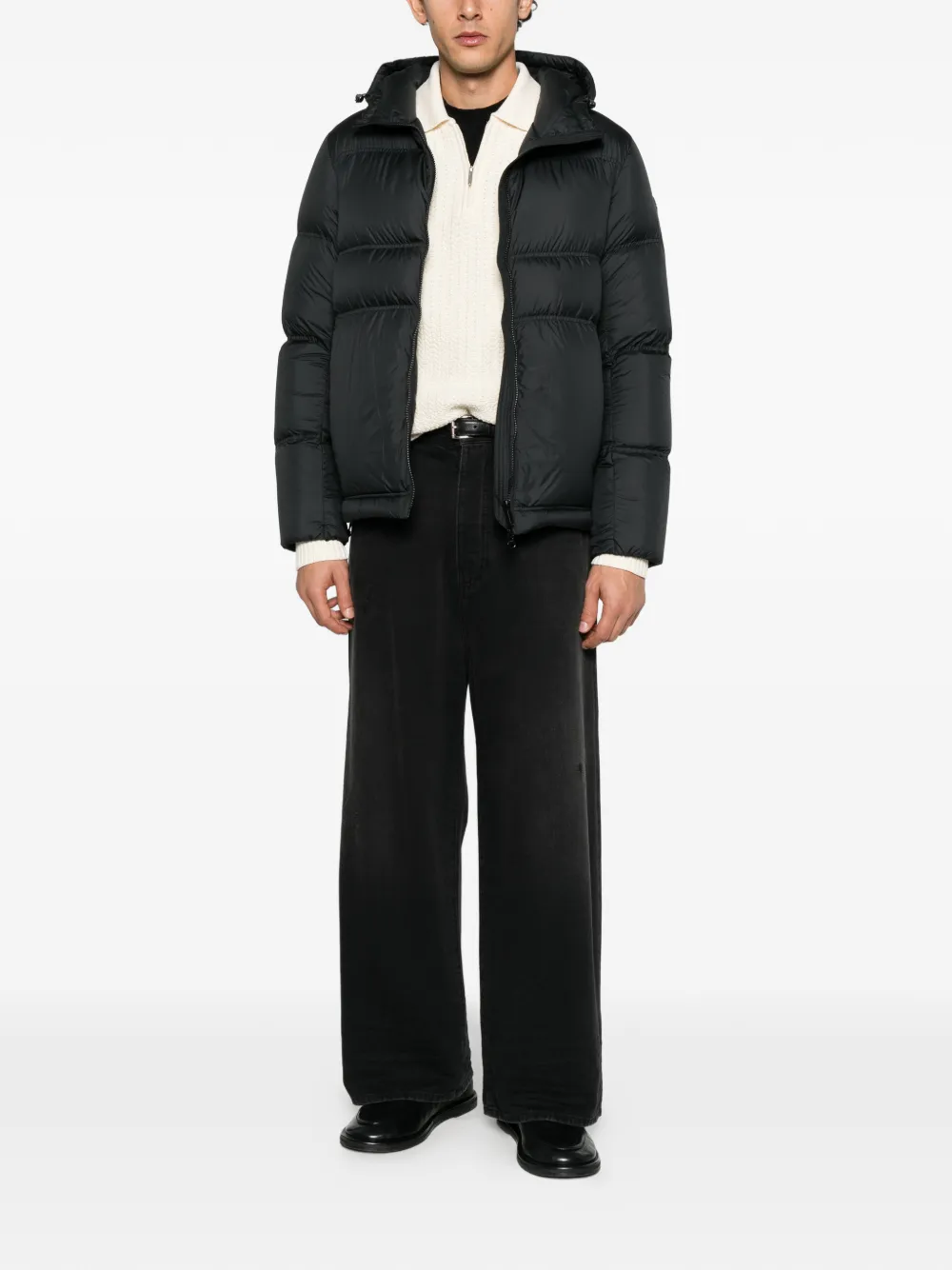 Colmar quilted hooded jacket Zwart