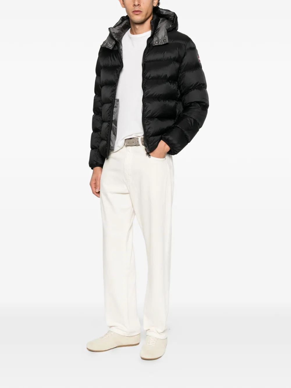 Colmar quilted hooded jacket Zwart