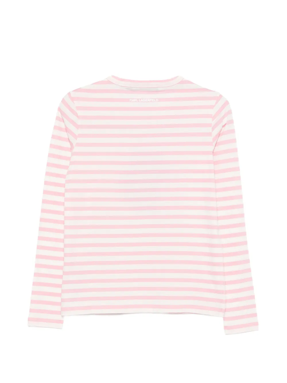 Karl Lagerfeld Gestreept T-shirt met Choupette-print Roze